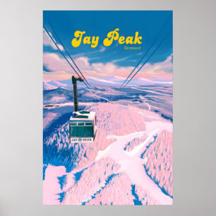 Poster Cartaz de Viagens do Resort de Esqui Jay Peak Verm