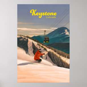 Poster Cartaz de Viagens do Resort de Esqui Keystone Colo