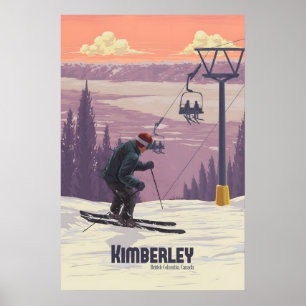Poster Cartaz de Viagens do Resort de Esqui Kimberley Can