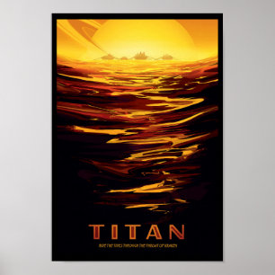 Póster Cartaz de Viagens Futuras da NASA - Titã, Lua de S