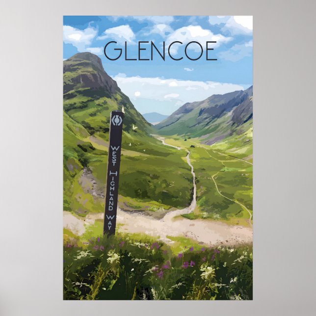 Poster Cartaz de Viagens Glencoe Escócia (Frente)