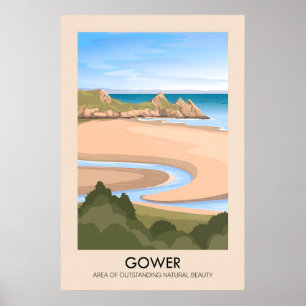 Poster Cartaz de Viagens Gower AONB