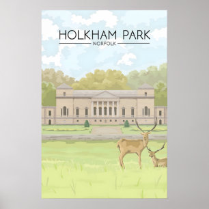 Poster Cartaz de Viagens Holkham Park Norfolk