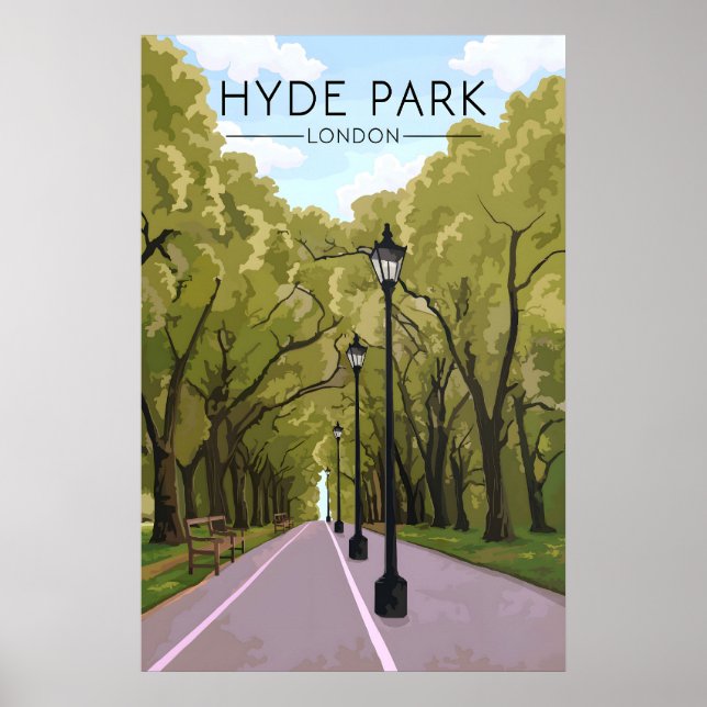Poster Cartaz de Viagens Hyde Park Londres (Frente)