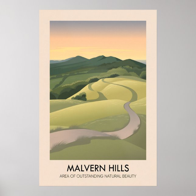 Poster Cartaz de Viagens Malvern Hills AONB (Frente)