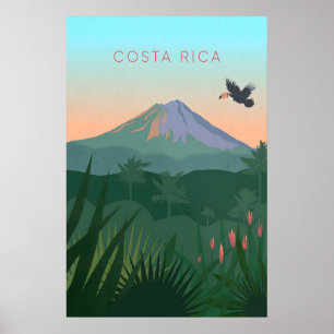 Poster Cartaz de Viagens Mínimo da Costa Rica