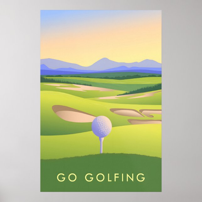 Poster Cartaz de Viagens Vá Golfar (Frente)