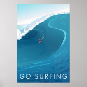 Poster Cartaz de Viagens Vá Surfar