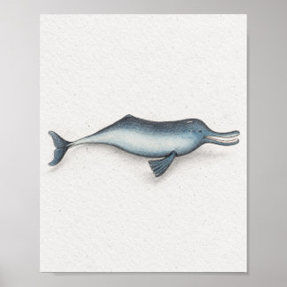 Poster Cartaz de Vida Selvagem Oceânica da Baleia Azul