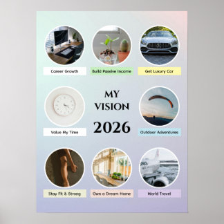 Poster Cartaz de Visão de Círculo de Gradiente Suave 2026
