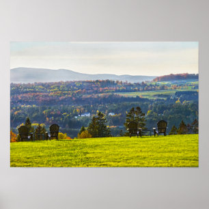 Poster Cartaz de Vista Noturna de Outono em Vermont