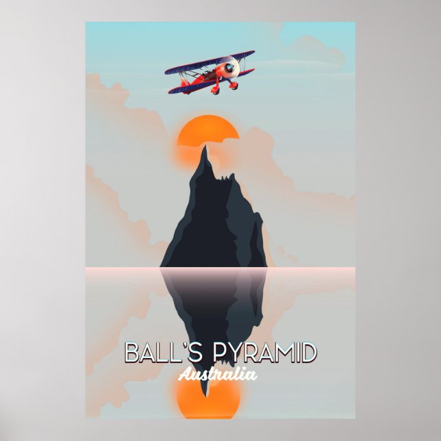 Poster Cartaz de voo antigo da Balls Pyramid Austrália (Frente)