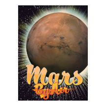 Cartaz de voo Vintage Mars By Air