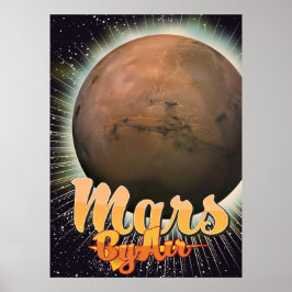 Póster Cartaz de voo Vintage Mars By Air