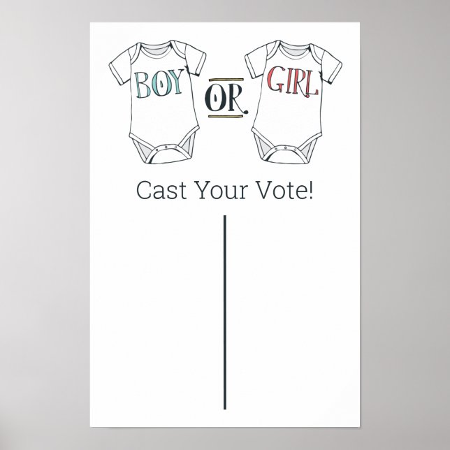 Poster Cartaz de Votação de Revelação de Gênero (Frente)