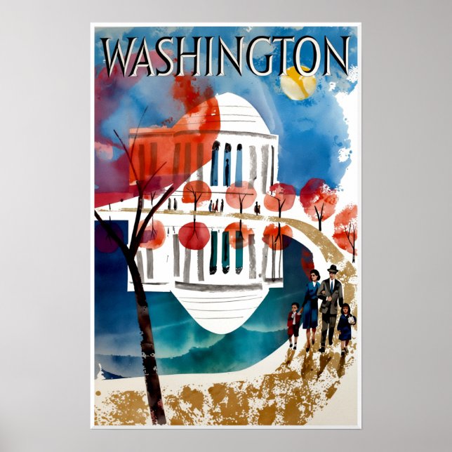 Poster Cartaz de Washington DC (Frente)