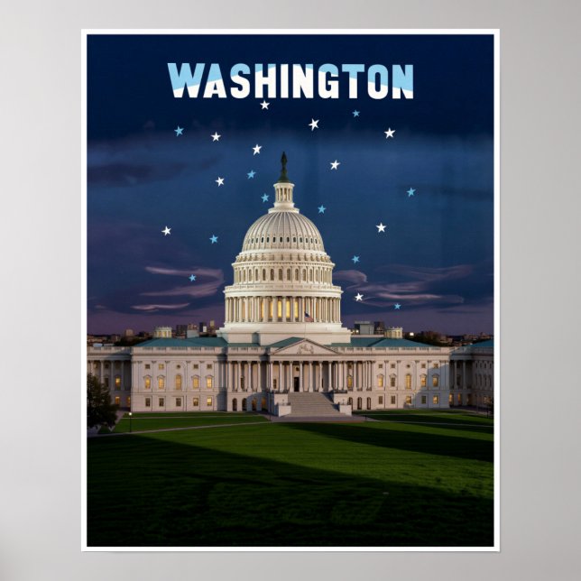 Poster Cartaz de Washington DC (Frente)