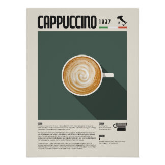 Póster Cartaz de Xícara de Café Cappuccino