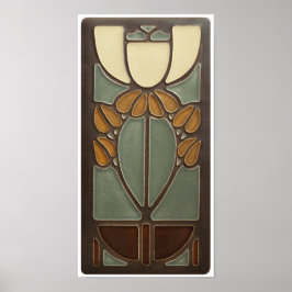 Poster Cartaz - Design Floral Art Nouveau