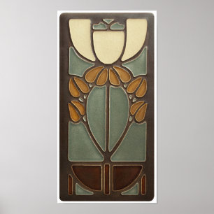 Poster Cartaz - Design Floral Art Nouveau