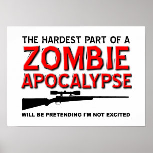 Póster Cartaz Divertido Apocalipse Zumbi Emocionante
