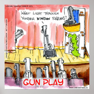 Póster Cartaz Divertido de Armas