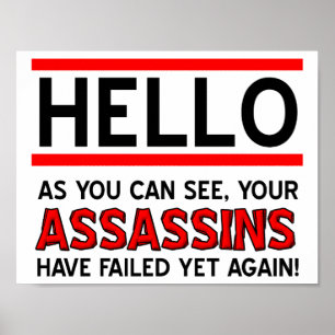 Póster Cartaz Divertido de Assassinos Falhados