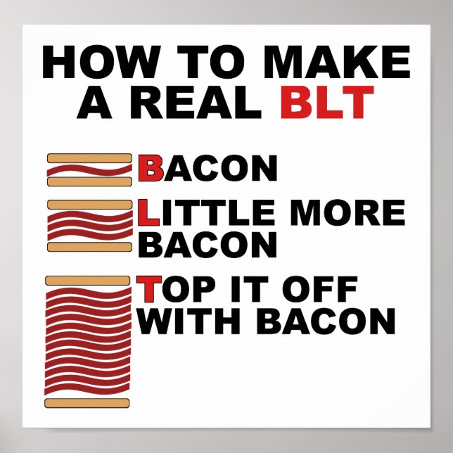 Poster Cartaz Divertido de BLT Real (Frente)