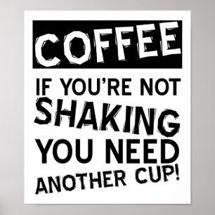 Poster Cartaz Divertido de Café Sacudindo