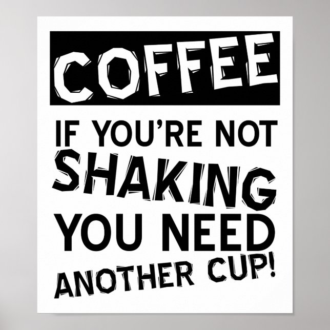 Poster Cartaz Divertido de Café Sacudindo (Frente)