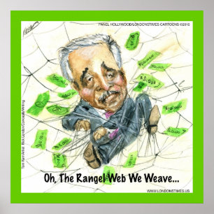 Póster Cartaz Divertido de Charlie Rangel "Rangel Teia Qu