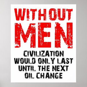 Póster Cartaz Divertido de Civilização Sem Homens