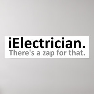 Póster Cartaz Divertido de Eletricista