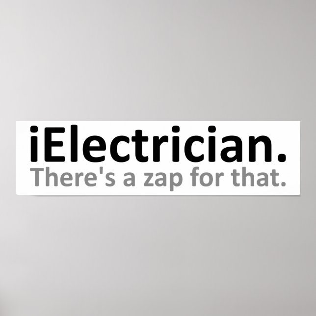 Póster Cartaz Divertido de Eletricista (Frente)