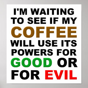 Poster Cartaz Divertido de Escolha de Café