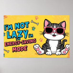 Poster Cartaz Divertido de Gato Gato de desenho animado u
