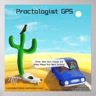 Póster Cartaz Divertido de GPS de Proctologia