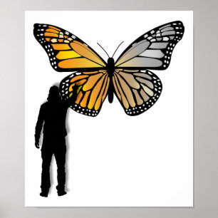 Poster Cartaz Divertido de Grafite de Borboleta