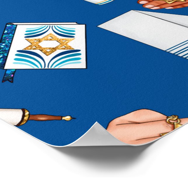 Poster Cartaz Divertido de Hanukkah (Borda)
