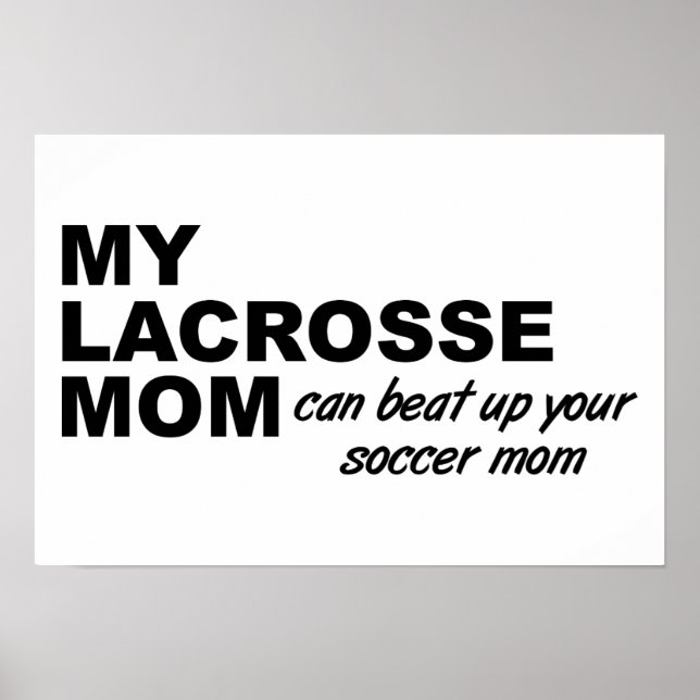 Póster Cartaz Divertido de Mãe de Lacrosse (Frente)