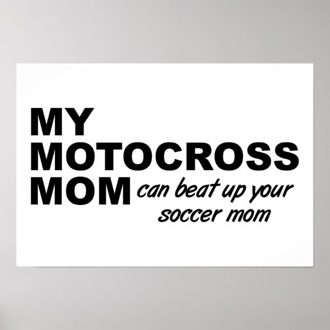 Poster Cartaz Divertido de Mãe de Motocross (Frente)