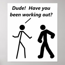 Póster Cartaz Divertido de Treino do Stickman