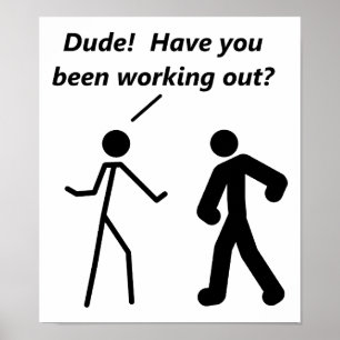 Póster Cartaz Divertido de Treino do Stickman