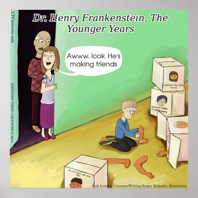 Poster Cartaz Divertido do Dr. Henry Frankenstein (Frente)