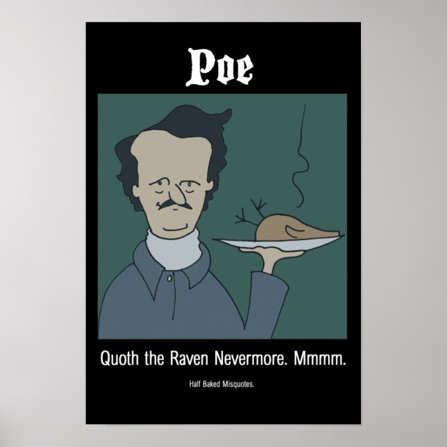 Póster Cartaz Divertido do Edgar Allan Poe (Frente)