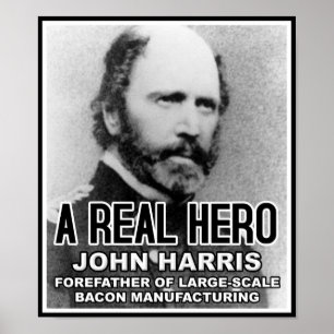 Póster Cartaz Divertido do Herói John Harris Bacon