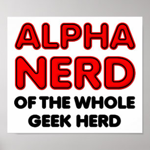 Póster Cartaz Divertido do Nerd Alfa