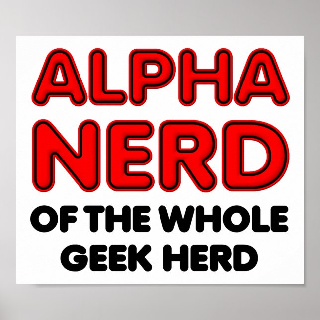 Póster Cartaz Divertido do Nerd Alfa (Frente)