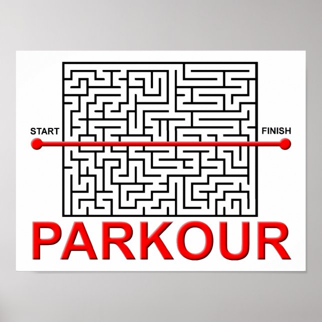 Póster Cartaz Divertido Labirinto de Parkour (Frente)