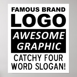 Poster Cartaz Divertido Slogan Logo